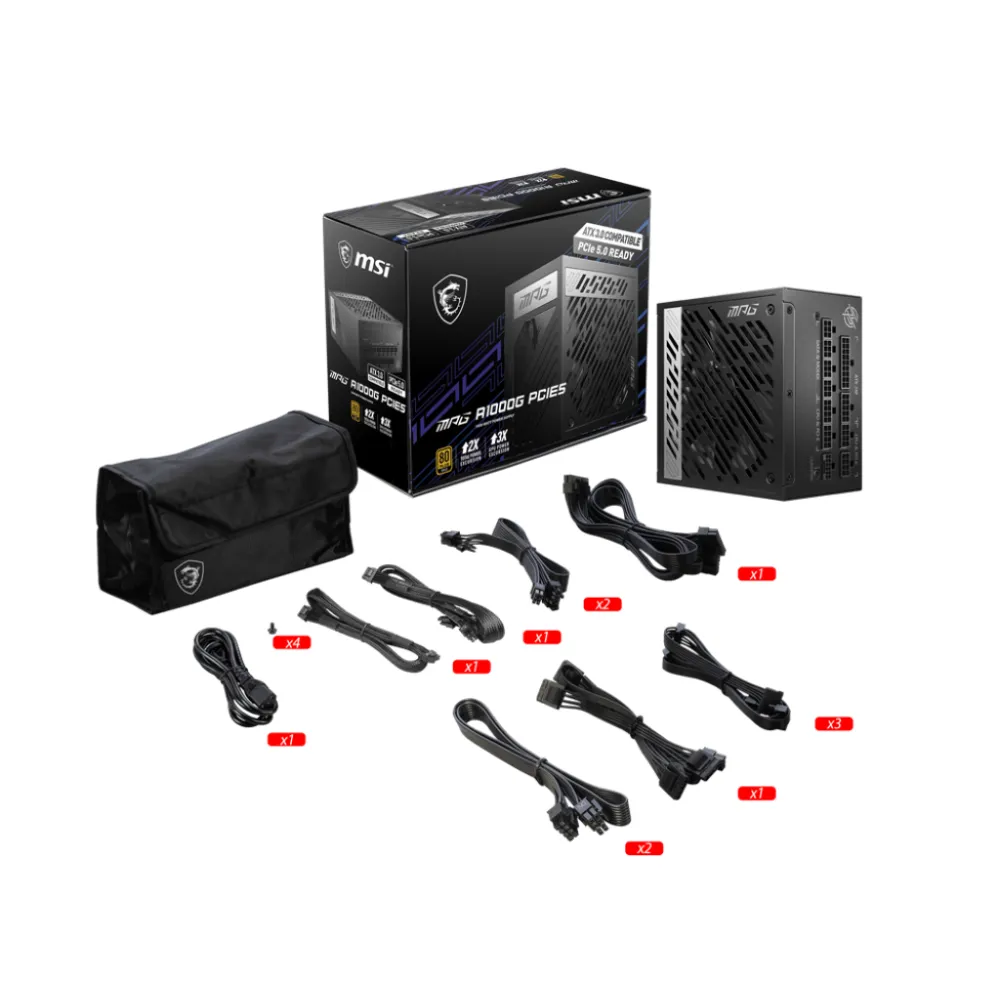 MSI MPG A1000G PCIE5 Alimentatore 1000W ATX 80 PLUS Gold Nero