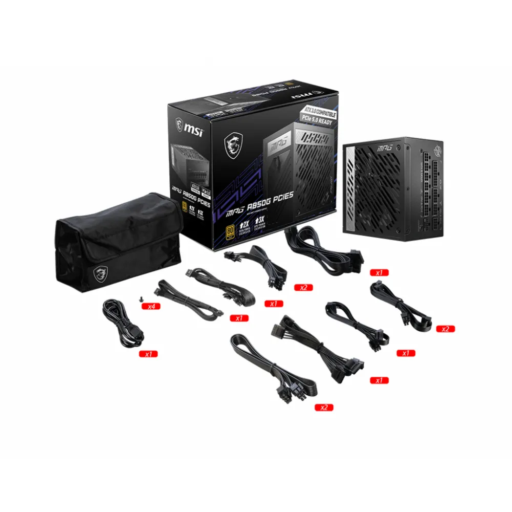 MSI MPG A850G PCIE5 Alimentatore 850W ATX 80 PLUS Gold Nero