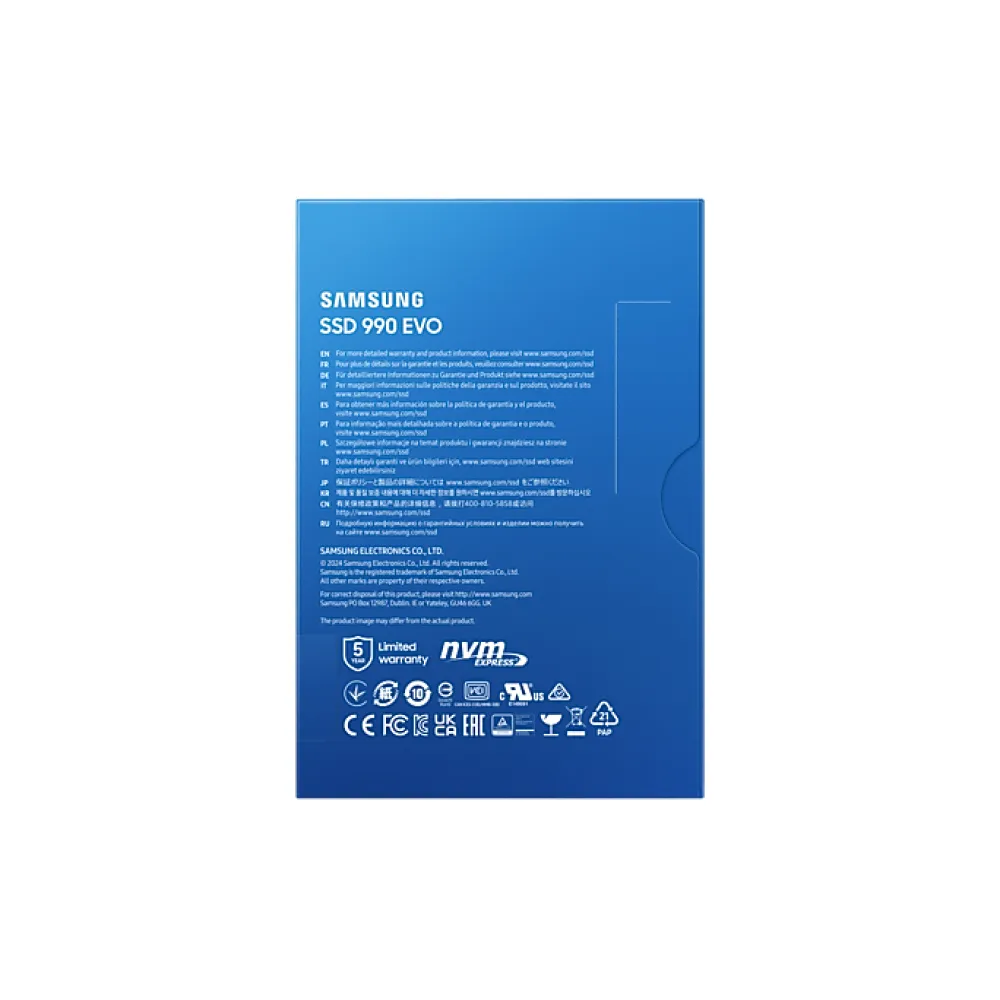 Samsung 990 EVO SSD 1TB M.2 NVME PCIe 5.0 5000/4200 MB/s