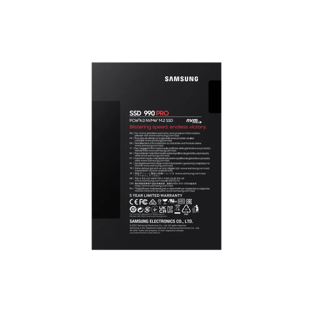 Samsung 990 Pro SSD 4TB M.2 NVME PCIe 4.0 7450/6900 MB/s