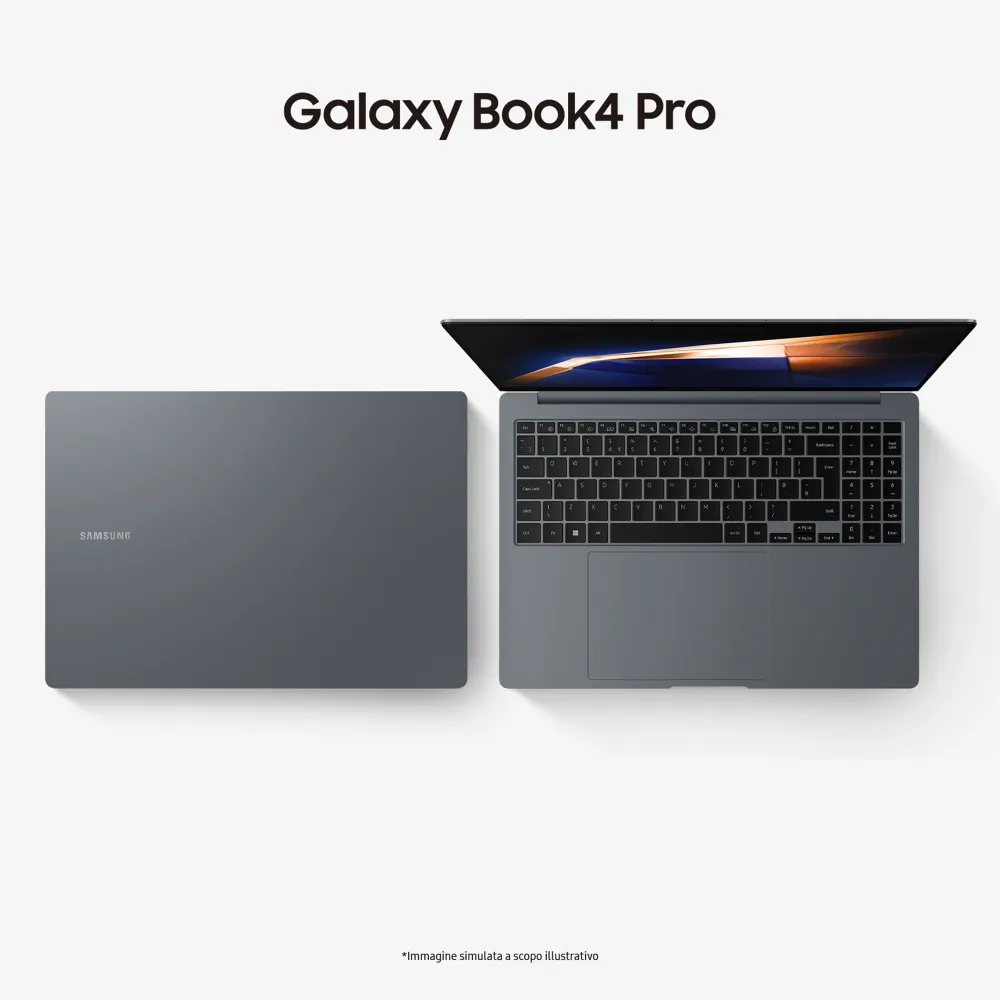 Samsung Galaxy Book4 Pro Intel Core Ultra 7 155H Notebook 40,6 cm (16") Touch screen WQXGA+ 16 GB LPDDR5x-SDRAM 1 TB SSD Wi-Fi 6E (802.11ax) Windows 11 Pro Grigio