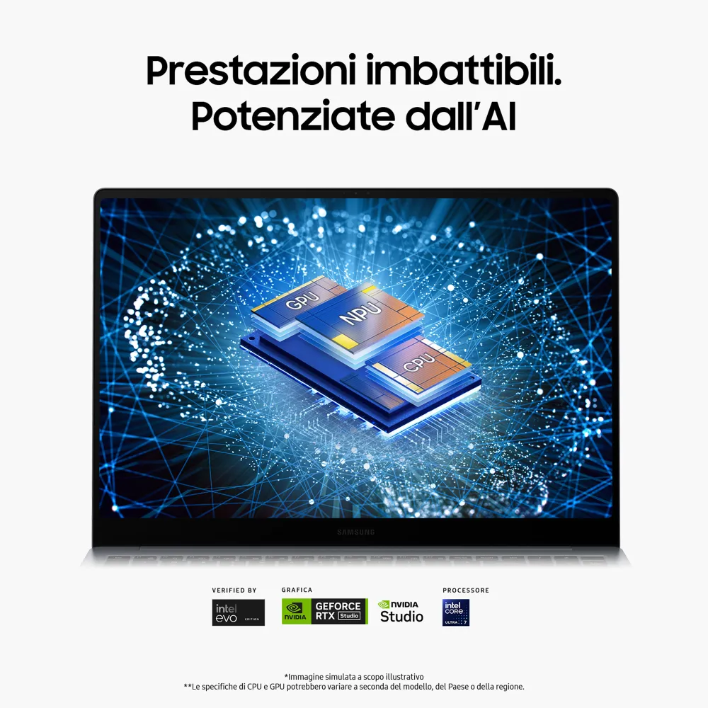 Samsung Galaxy Book4 Ultra Intel Core Ultra 7 155H Notebook 40,6 cm (16") Touch screen WQXGA+ 16 GB LPDDR5x-SDRAM 1 TB SSD NVIDIA GeForce RTX 4050 Wi-Fi 6E (802.11ax) Windows 11 Pro Grigio