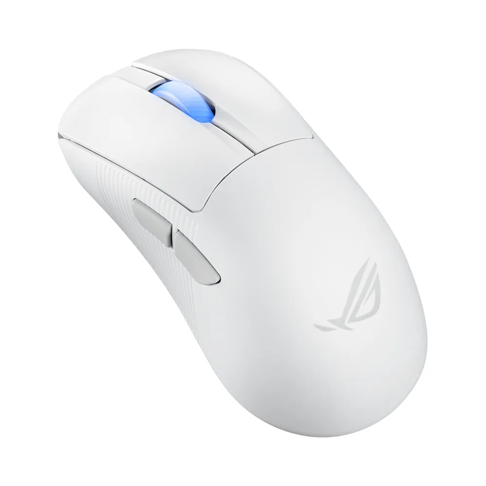 ASUS ROG Keris II Ace Wireless AimPoint White mouse Gaming Mano destra RF Wireless + Bluetooth + USB Type-A Ottico 42000 DPI