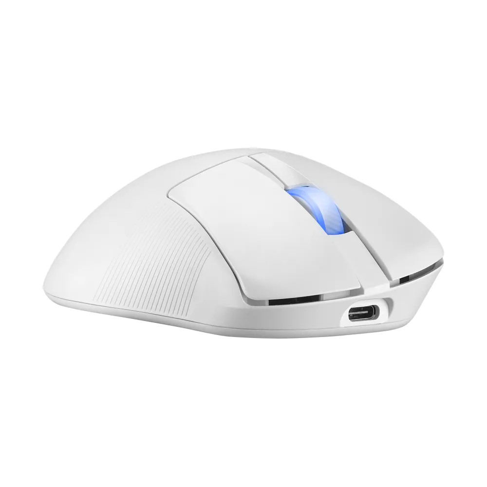ASUS ROG Keris II Ace Wireless AimPoint White mouse Gaming Mano destra RF Wireless + Bluetooth + USB Type-A Ottico 42000 DPI