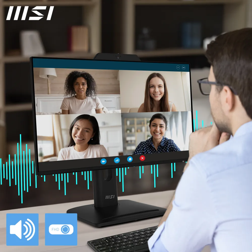 MSI PRO MP242PMG 23.8" Full HD 120Hz IPS Webcam Pivot Speaker