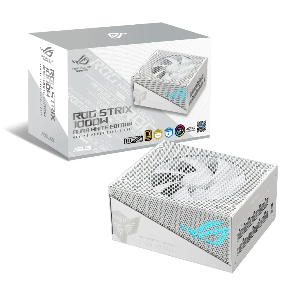 ASUS ROG -STRIX-1000G-AURA-WHITE-GAMING alimentatore 1000W 80 PLUS Gold ATX Bianco