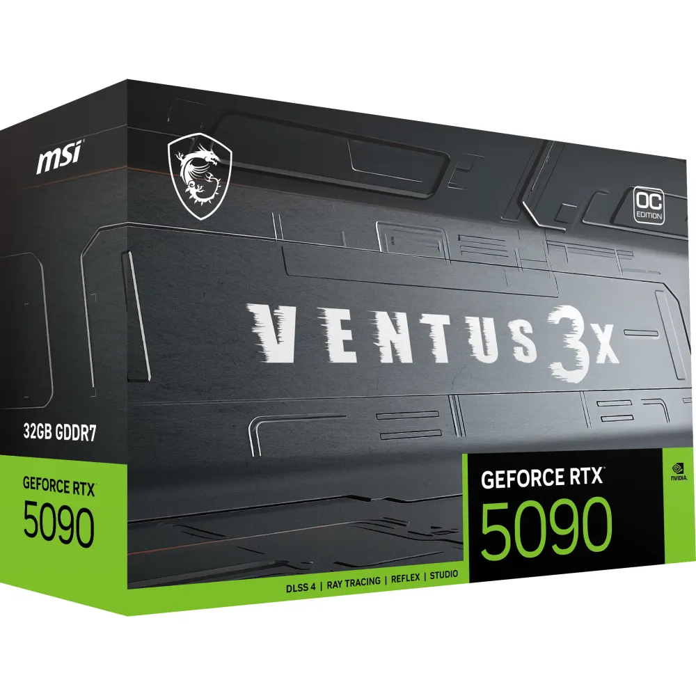 MSI VENTUS GEFORCE RTX 5090 32G 3X OC scheda video NVIDIA 32 GB GDDR7, 7680 x 4320 Pixel 512 bit PCI Express x16 5.0, Quantità porte HDMI: 1, DisplayPorts: 3