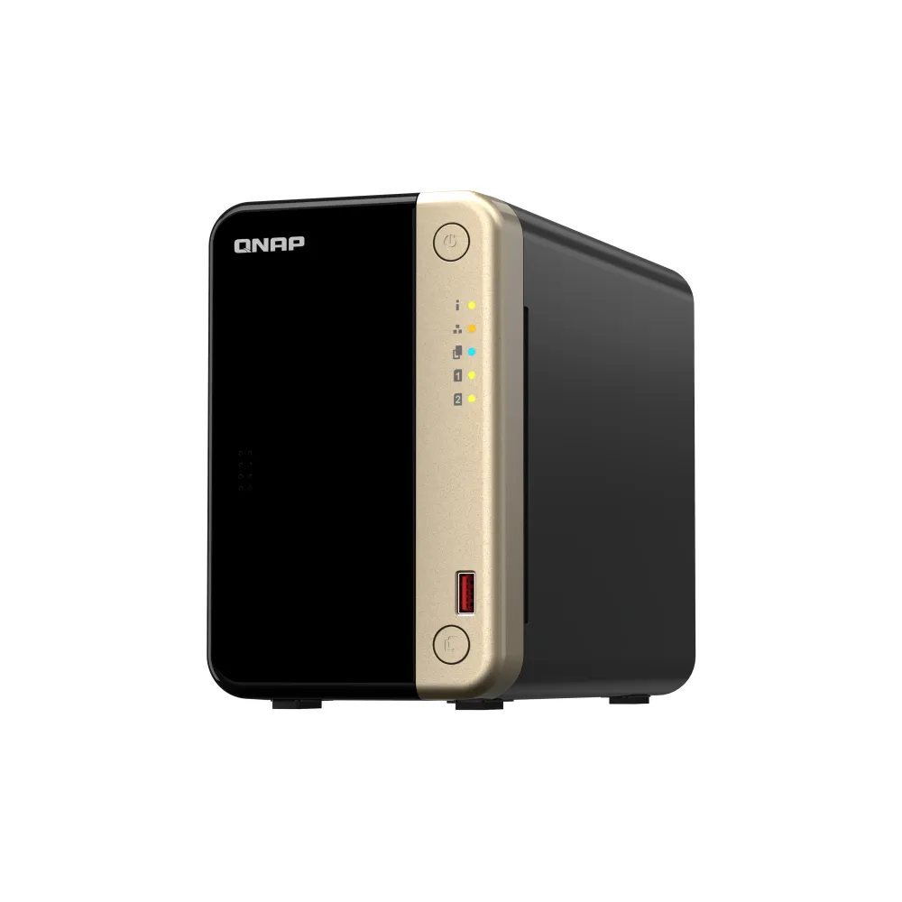 QNAP TS-264 NAS Tower Intel® Celeron® N5095 8 GB QNAP QTS Nero, Oro