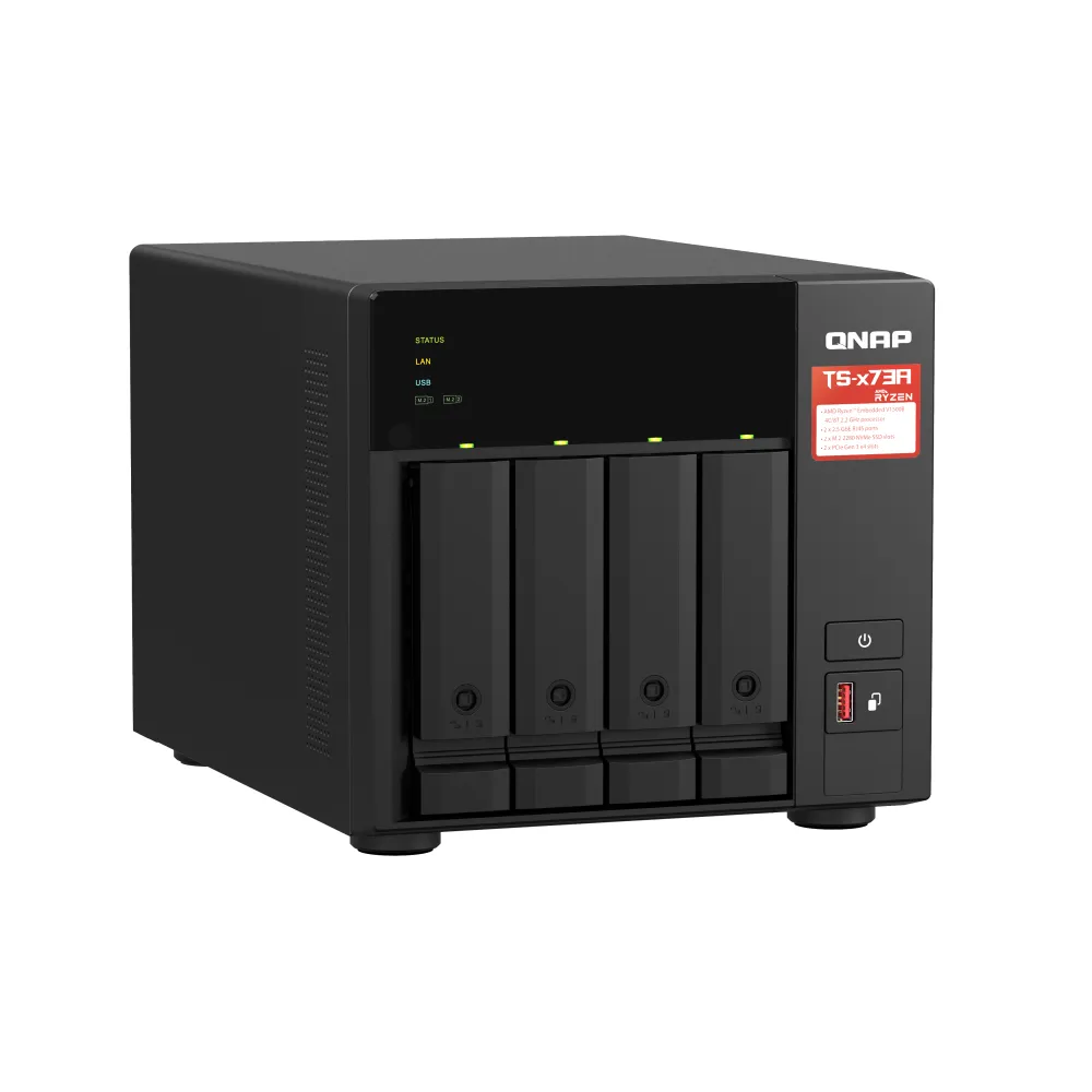 QNAP TS-473A + QSW-1105-5T Bundle Pack NAS Tower Ryzen™ Embedded V1500B 8 GB DDR4 QNAP Turbo System Nero