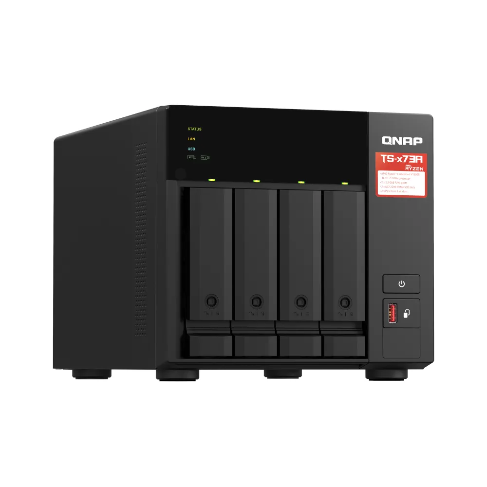 QNAP TS-473A + QSW-1105-5T Bundle Pack NAS Tower Ryzen™ Embedded V1500B 8 GB DDR4 QNAP Turbo System Nero