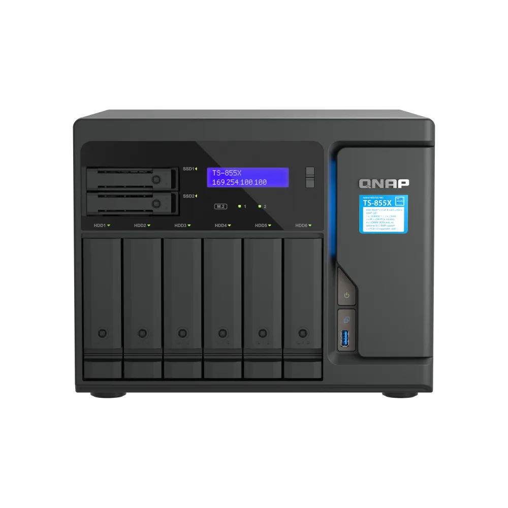 QNAP TS-855X SAN Tower Intel® Atom® C5125 8 GB DDR4 QNAP QTS Nero