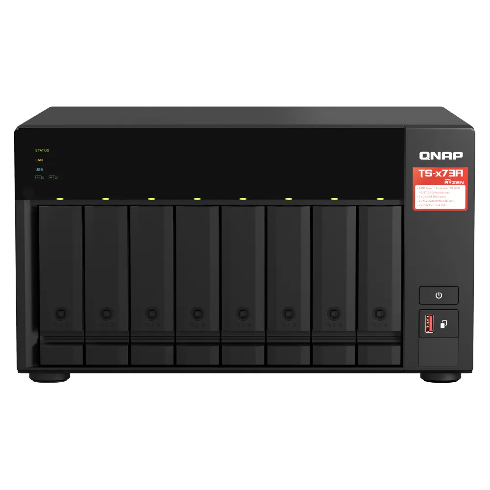 QNAP TS-873A NAS Tower Ryzen™ Embedded V1500B 8 GB DDR4 QNAP Turbo System Nero