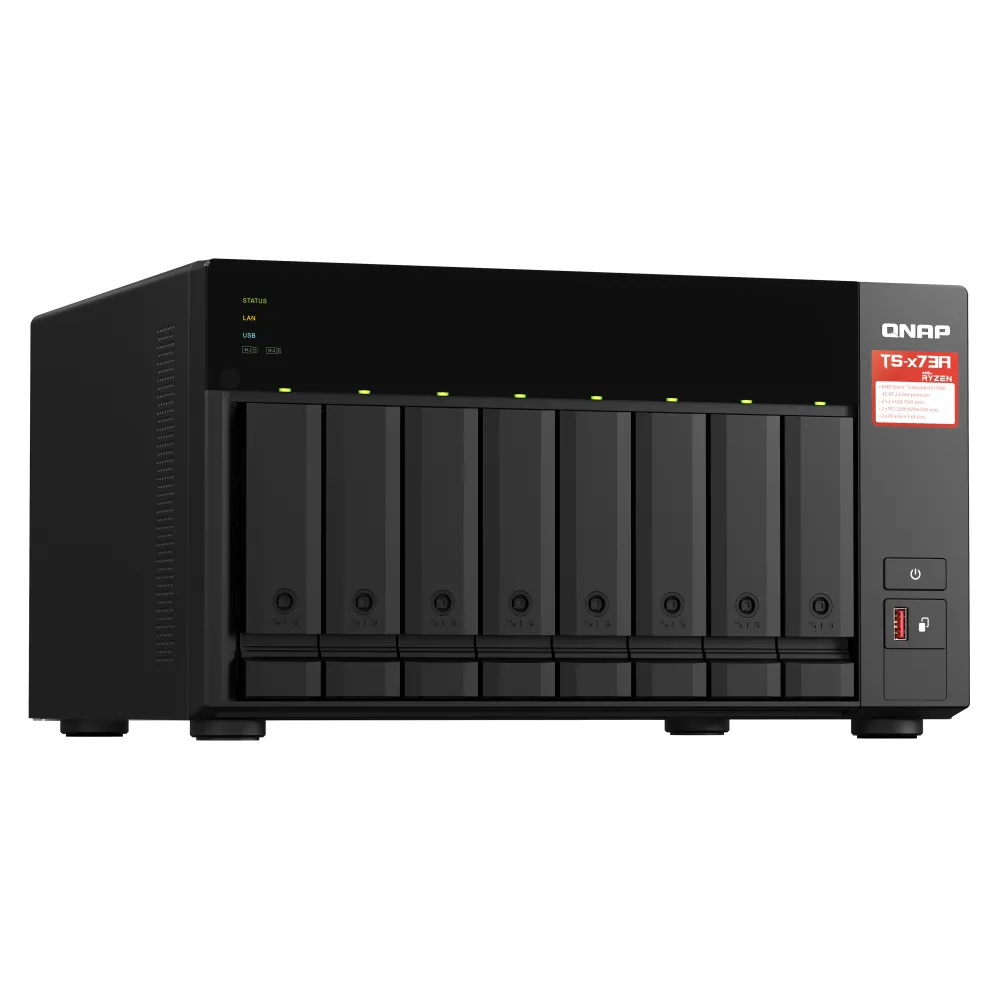 QNAP TS-873A NAS Tower Ryzen™ Embedded V1500B 8 GB DDR4 QNAP Turbo System Nero