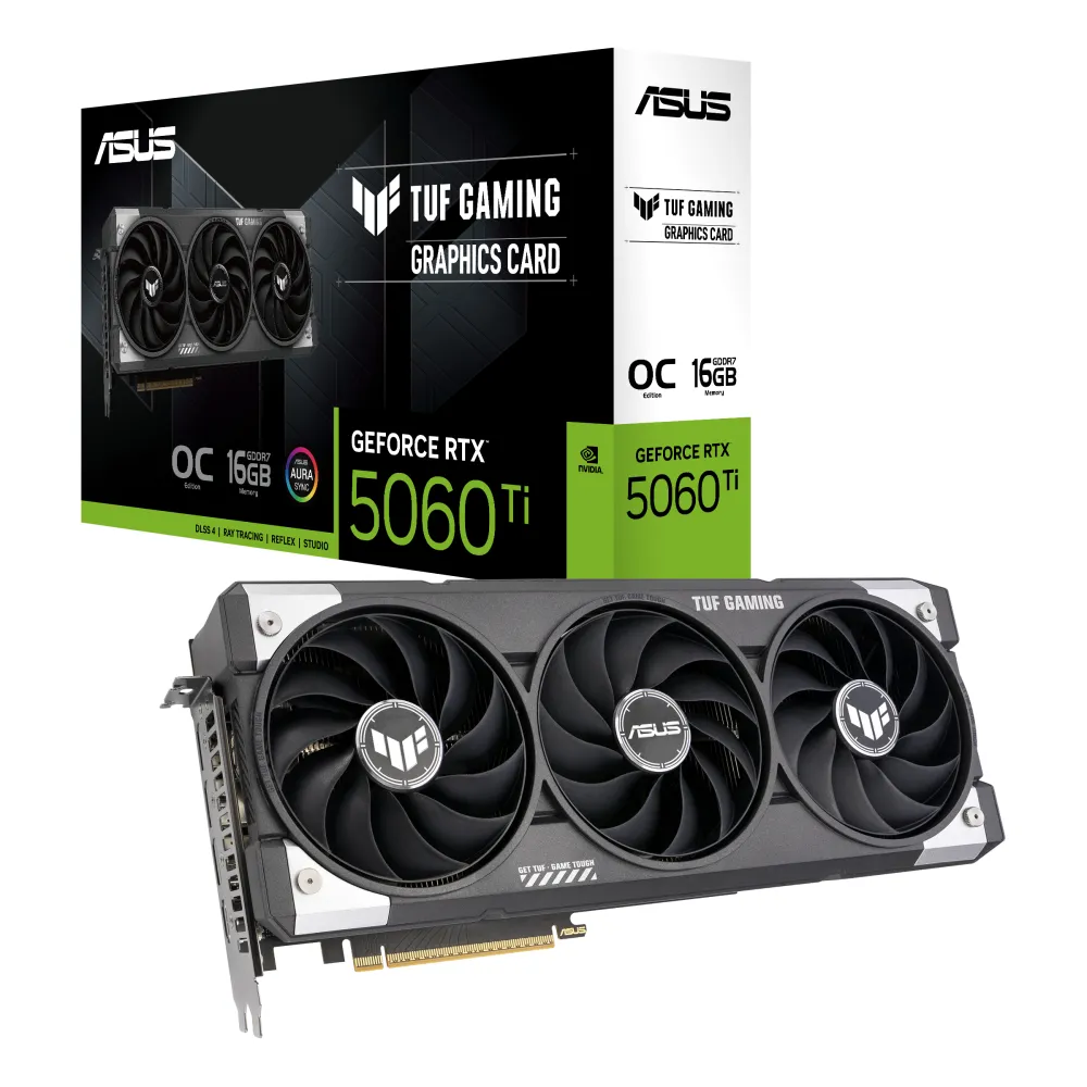 ASUS TUF Gaming TUF-RTX5060TI-O16G-GAMING NVIDIA GeForce RTX 5060 Ti 16 GB GDDR7, 7680 x 4320 Pixel 128 bit PCI Express 5.0, Quantità porte HDMI: 1, DisplayPorts: 3
