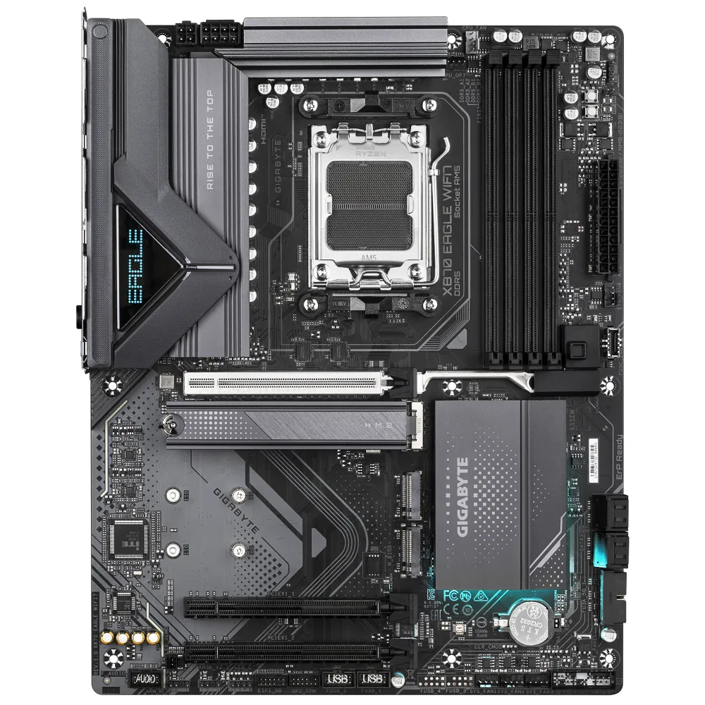GIGABYTE X870 EAGLE WIFI7 Scheda Madre - Supporta CPU AMD Ryzen 9000, 14+2+2 fasi VRM, fino a 8000MHz DDR5 (OC), 1xPCIe 5.0 + 2xPCIe 4.0, Wi-Fi 7, LAN 2.5GbE, USB 4