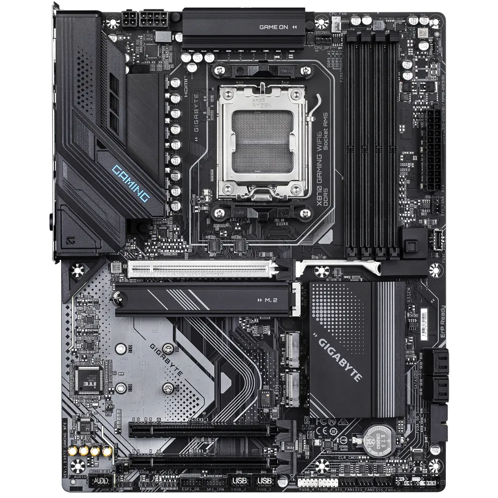 GIGABYTE X870 GAMING WIFI6 Scheda Madre - Supporta CPU AMD Ryzen 9000, 8+2+2 fasi VRM, fino a 8000MHz DDR5 (OC), 1xPCIe 5.0 + 2xPCIe 4.0, Wi-Fi 6, LAN 2.5GbE, USB 4