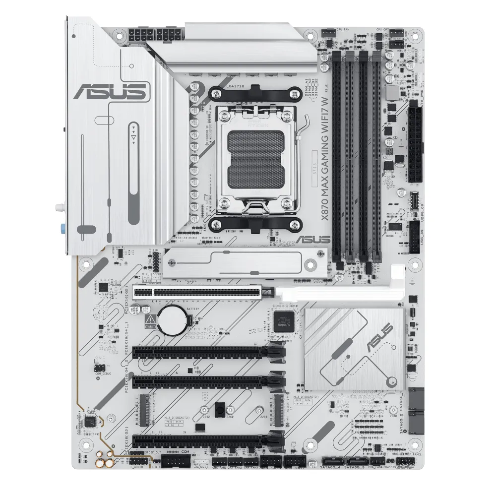 ASUS X870 MAX GAMING WIFI7 W AMD X870 Socket AM5 ATX, 2.5 Gigabit Ethernet,  Wi-Fi 7 (802.11be), Bluetooth 5.4