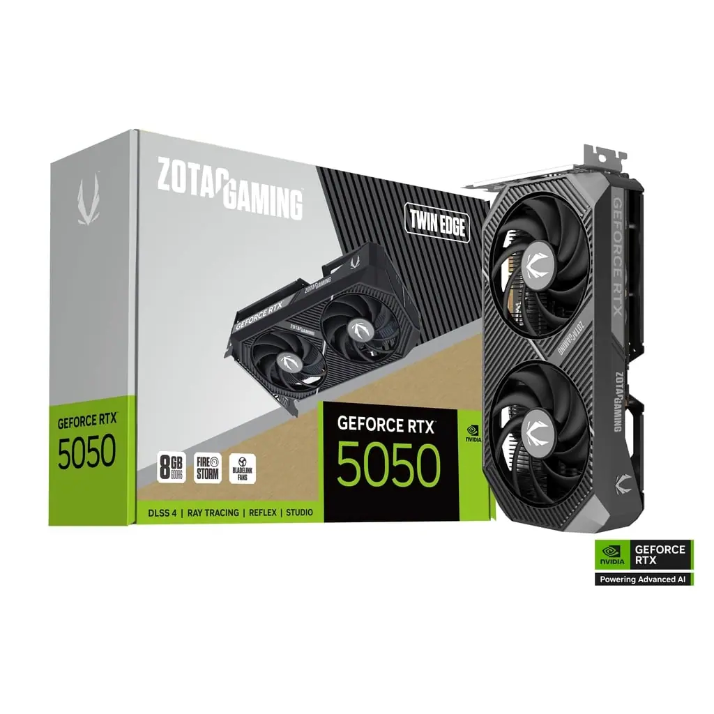 Zotac GAMING GeForce RTX 5050 Twin Edge NVIDIA 8 GB GDDR6, 7680 x 4320 Pixel 128 bit 20 Gbit/s PCI Express x8 5.0, Quantità porte HDMI: 1, DisplayPorts: 3