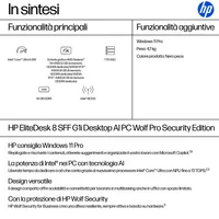 HP EliteDesk 8 G1i Wolf Pro Security Edition, Cpu Intel Core Ultra 9 285, Ram 32 GB DDR5-SDRAM, SSD 1 TB, Windows 11 Pro, SFF