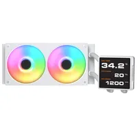Cougar Poseidon Vistek Pro 240 - AIO, LGA1851-1700-1200-AM5-AM4, Radiatore 240mm, ARGB, Bianco, Display IPS