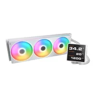 Cougar Poseidon Vistek Pro 360 - AIO, LGA1851-1700-1200-AM5-AM4, Radiatore 360mm, ARGB, Bianco, Display IPS