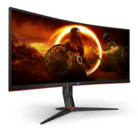 AOC G2 CU34G2X/BK LED display 86,4 cm (34") 3440 x 1440 Pixel Quad HD Nero, Rosso