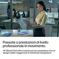 HP ZBook 8 G2i - Display 16" WUXGA, Intel Core Ultra 7 356H, 32GB RAM, 1TB SSD, NVIDIA RTX PRO 500, Windows 11 Pro, AI PC, Argento