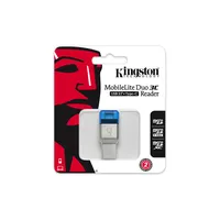 Kingston Technology MobileLite Duo 3C lettore di schede USB 3.2 Gen 1 (3.1 Gen 1) Type-A/Type-C Blu, Argento