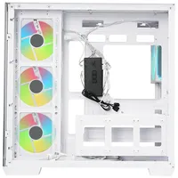 Case DARK CAVE AKU - Gaming Tower- ATX- 4x12cm ARGB fan- USB3- Type-C- Temp Glass Side & Front Panel- White Edition