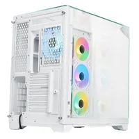 Case DARK CAVE PANO - Gaming Tower- ATX- 4x12cm ARGB fan- 2xUSB3- Type-C- Temp Glass Top- Side & Front Panel- White Edition