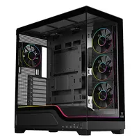Case SHOWBUI WAVE 82B - Gaming Tower- ATX- 4x12cm ARGB fan- 2xUSB3- Type-C- Darker Temp Glass Side & Front Panel