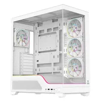 Case SHOWBUI WAVE 82W - Gaming Tower- ATX- 4x12cm ARGB fan- 2xUSB3- Type-C- Temp Glass Side & Front Panel- White Ed.