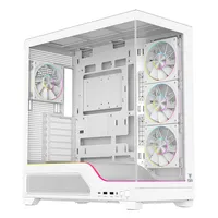 Case SHOWBUI WAVE 82W - Gaming Tower- ATX- 4x12cm ARGB fan- 2xUSB3- Type-C- Temp Glass Side & Front Panel- White Ed.
