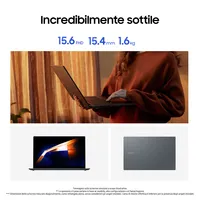 Samsung Galaxy Book4 Intel Core 7 150U Notebook 39,6 cm (15.6") Full HD 16 GB LPDDR4x-SDRAM 1 TB SSD NVIDIA GeForce MX570 Wi-Fi 6 (802.11ax) Windows 11 Pro Grigio